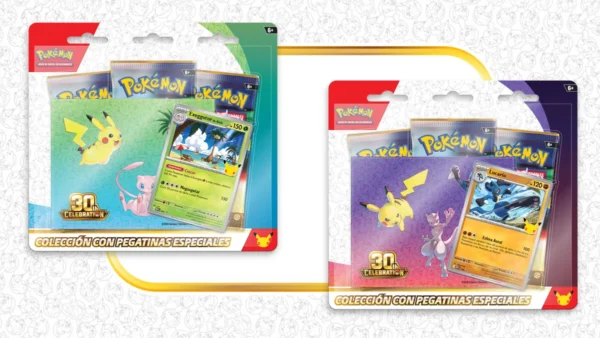 Colección con pegatinas especiales (Tech Sticker) Celebración 30.º Aniversario Pokémon TCG - Español Colección con pegatinas especiales Celebración 30.º Aniversario Pokémon en español, modelos Exeggutor de Alola y Lucario