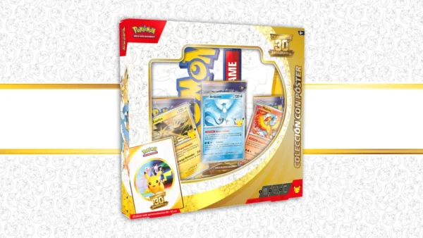Colección con póster Celebración 30.º Aniversario Pokémon TCG en español
