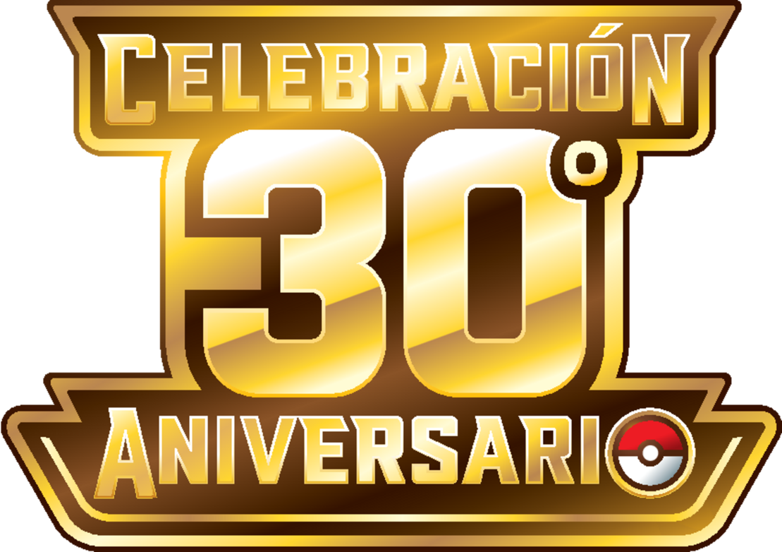 Logotipo dorado de Celebración 30.º Aniversario de Pokémon