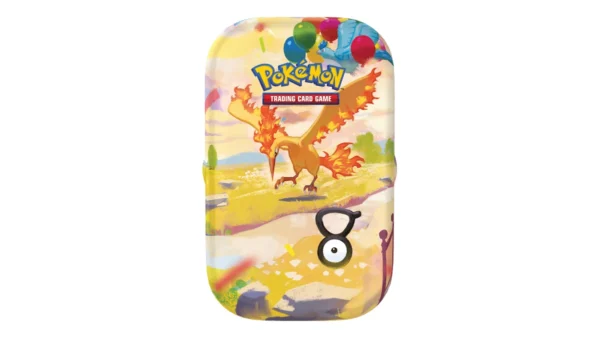 Mini lata 30.º aniversario Pokémon - Inglés - Moltres de día Mini lata individual Celebración 30.º Aniversario Pokémon TCG en inglés, diseño Moltres de día